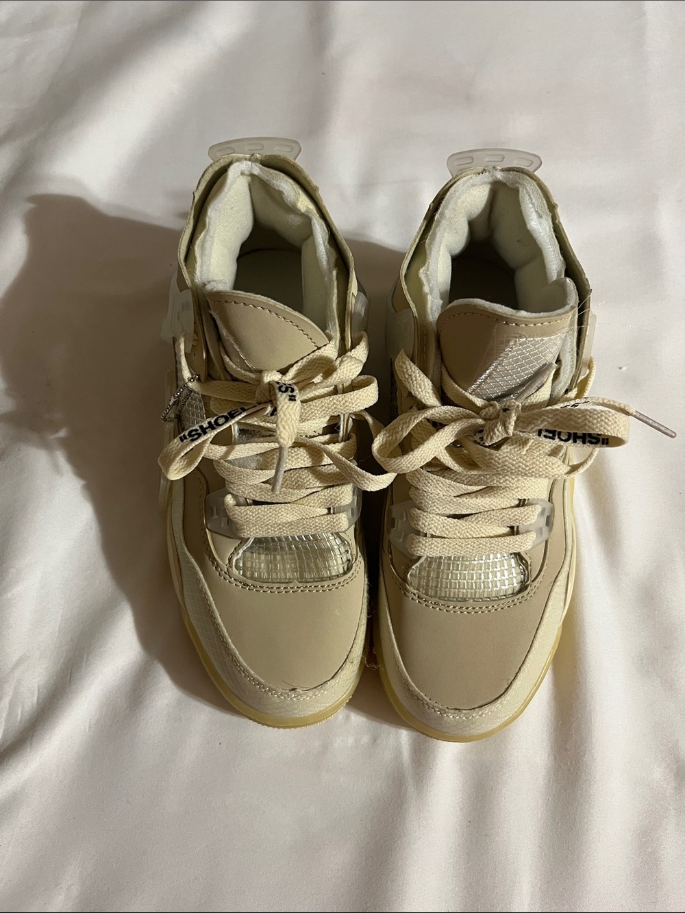 Nike Kids Sneakers Beige Cream Lace-Up